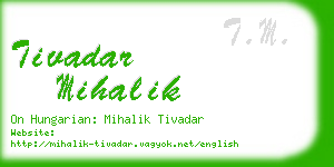 tivadar mihalik business card